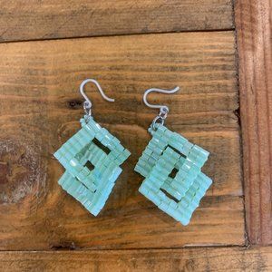 Sea Glass Color Beaded Earrings from Japan
